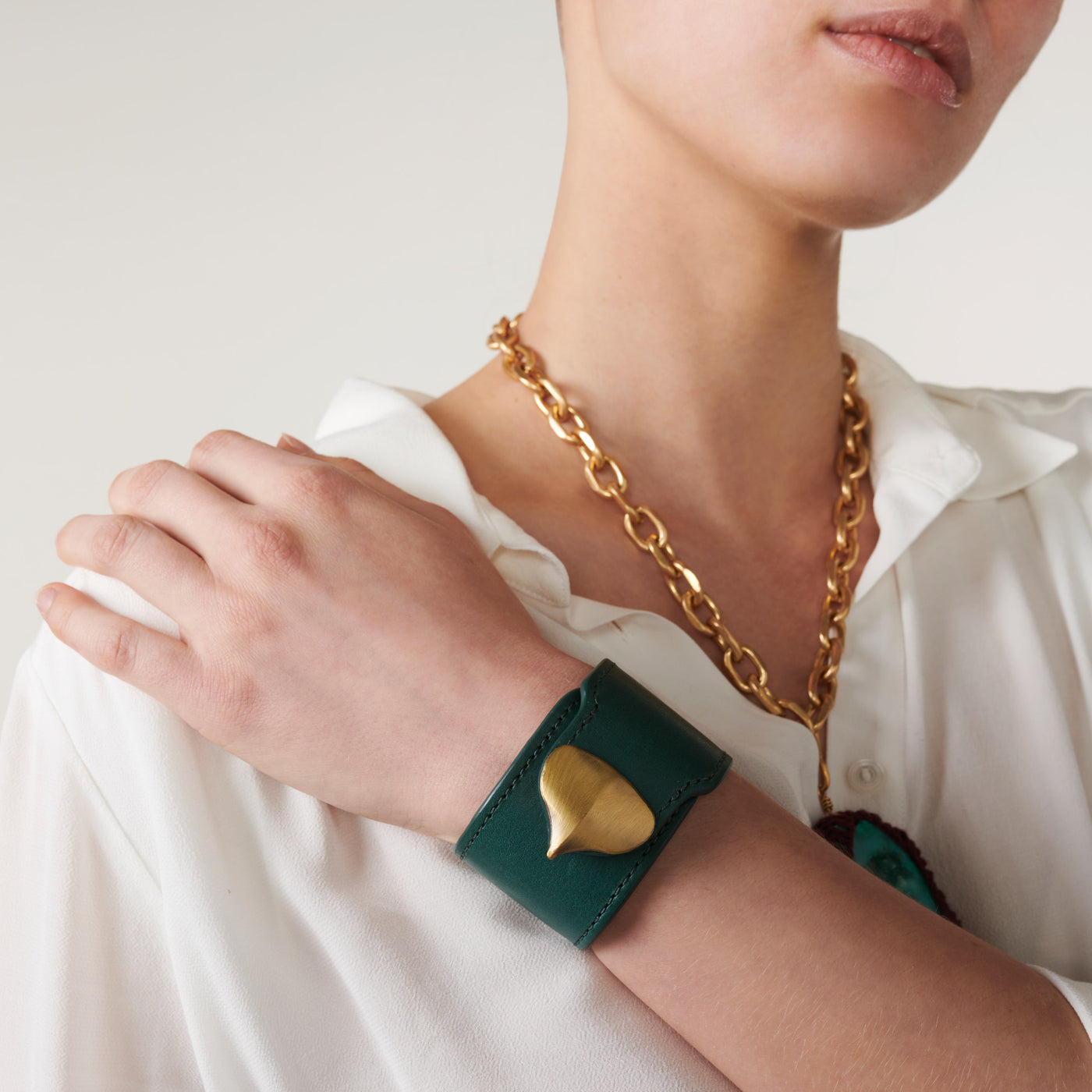 Sparrow Leather Bracelet Green