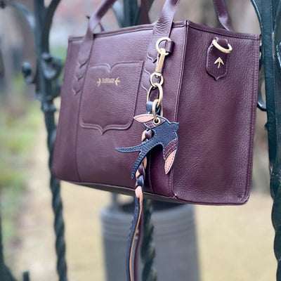 Heron Tassel Keyring Burgundy